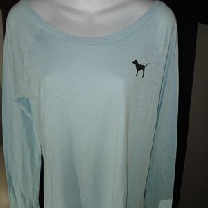 PINK Victoria's Secret Light Blue Long Sleeve Top Oversized